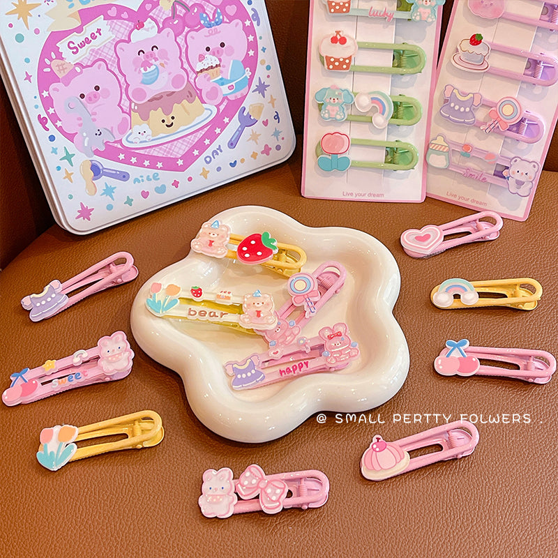 4-Pakning Kawaii Cartoon Hårspenne