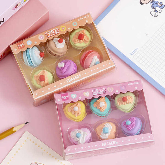 Viskelærsett Macaron 6stk