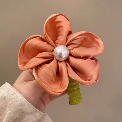 Braiding Spiral Hair Coil Rope Big Flower