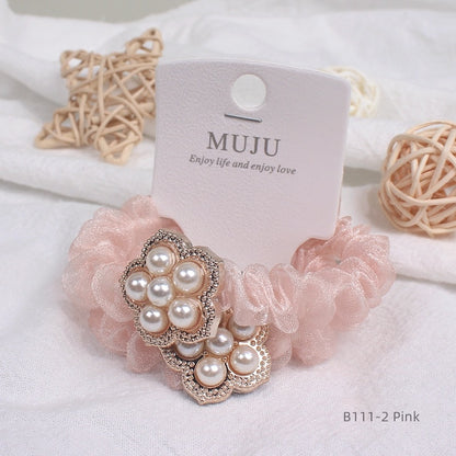 2-Set Scrunchie Perleblomst  5.5 cm