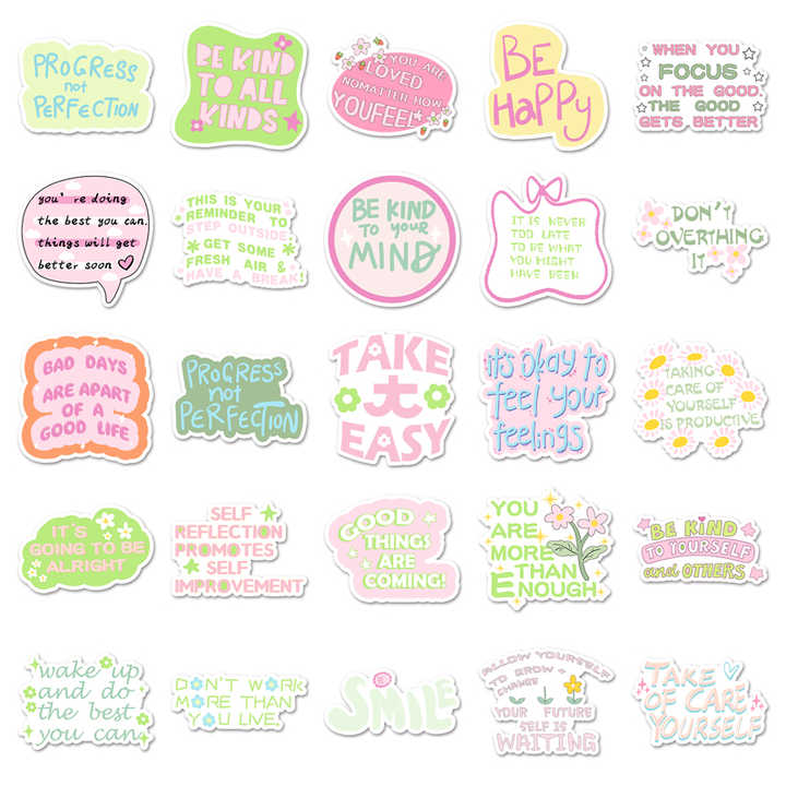 Sticker Flake Motivational Positive Phrases