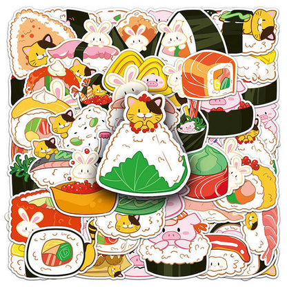Sticker Flakes Kawaii Sushi Onigiri Animals
