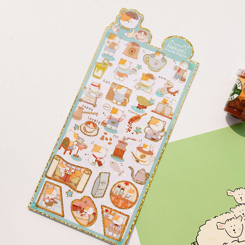 Sticker Sheet Stickers Glitter Animals (NEKONI)