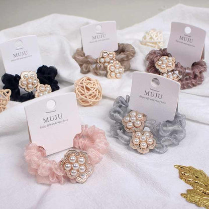 2-Set Scrunchie Perleblomst  5.5 cm