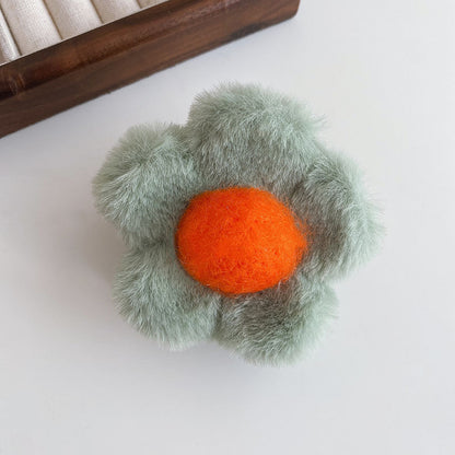 Hårklype Double Sided Fluffy Flower 9cm
