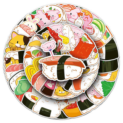 Sticker Flakes Kawaii Sushi Onigiri Animals