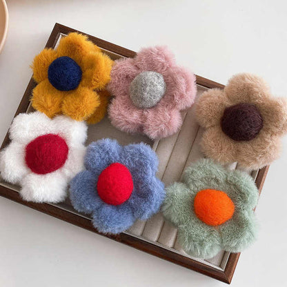 Hårklype Double Sided Fluffy Flower 9cm