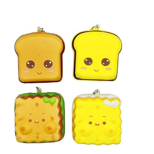Squishy Keychain Kawaii Toast Biscuit