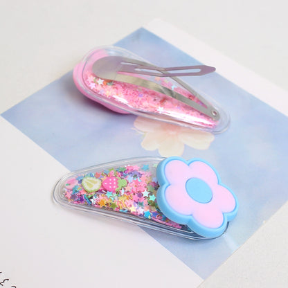 2-Pakning Hårspenner Transparent Glitter