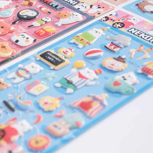 Sticker Sheet Stickers 3D Glitter Animals (NEKONI)