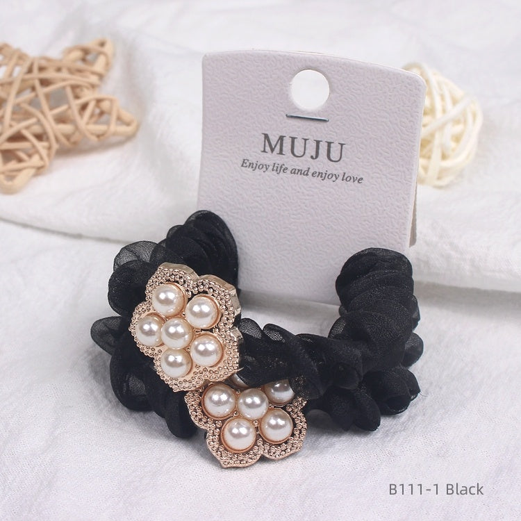 2-Set Scrunchie Perleblomst  5.5 cm