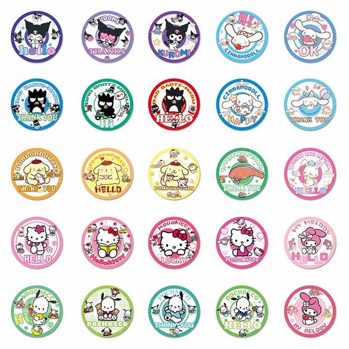 Sticker Flakes Sanrio Round Badge