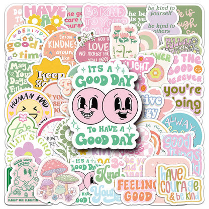 Sticker Flakes Pink Inspirational Poem
