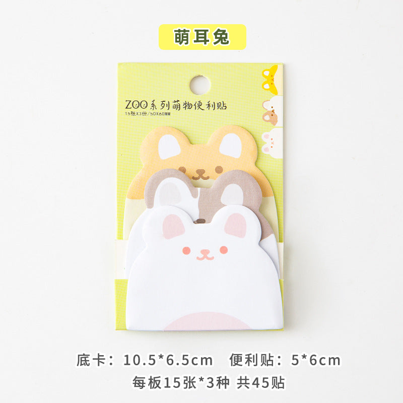 Sticky Notes Cute Animal Face 45-ark