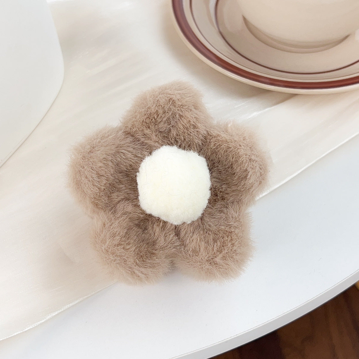Hårklype Double Sided Fluffy Flower 9cm
