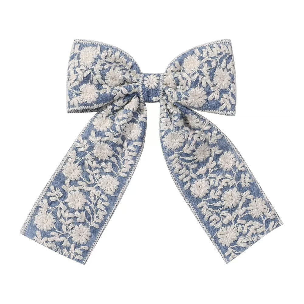 Hårspenne Floral Lace Bow 13cm