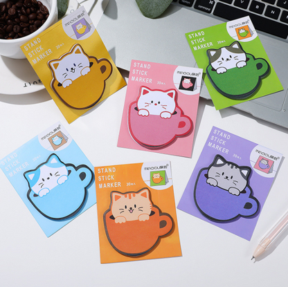 Sticky Notes Cute Cup Cat 30-ark