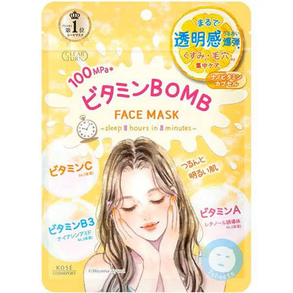 Clear Turn Vitamin Bomb Face Mask For Pores & Dull Skin 7sheets (KOSE)