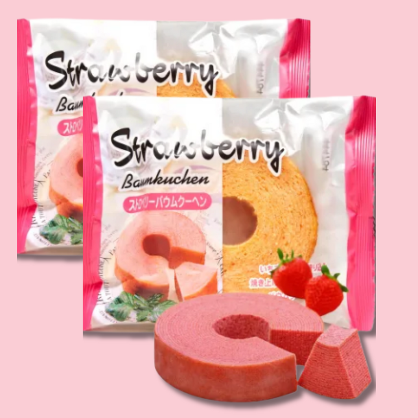 Soft Cake Baumkuchen Strawberry 80g (TAIYO)