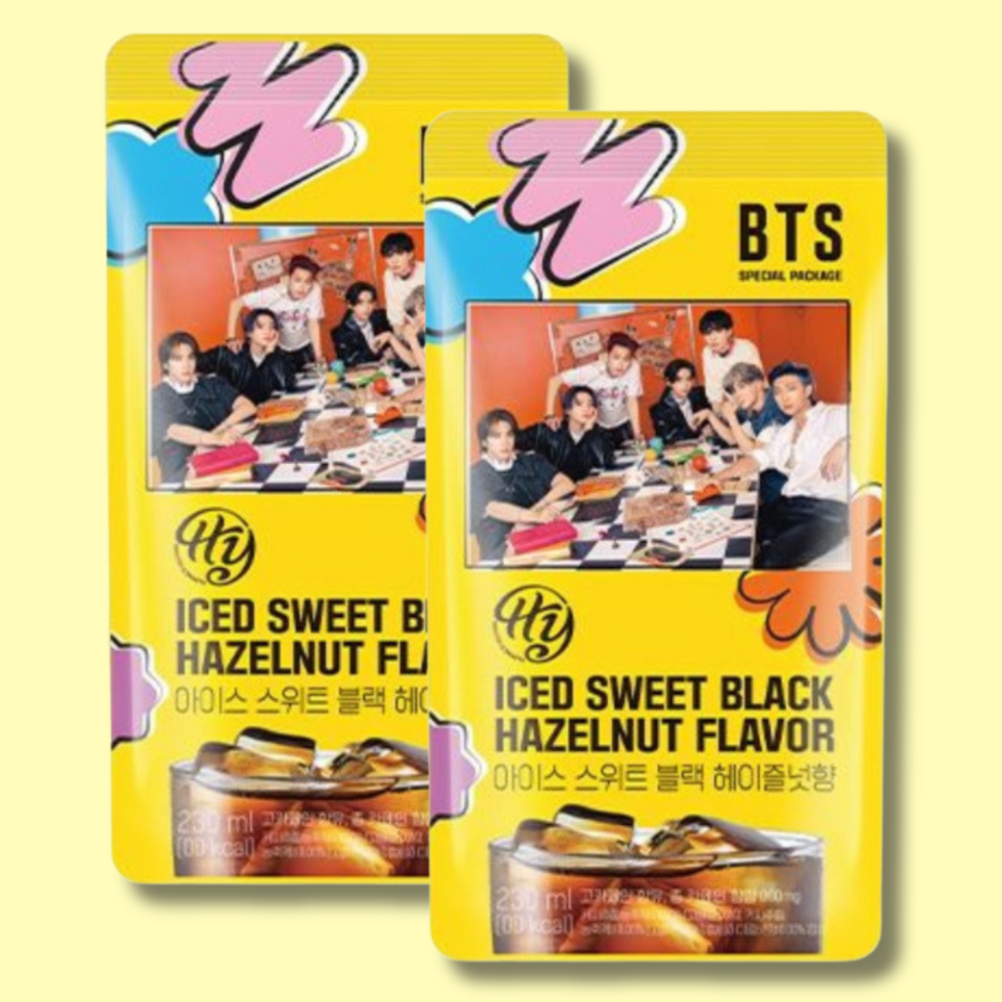 BTS Korean Pouch Drink Iced Sweet Black Hazelnut Coffee 230ml (HY)