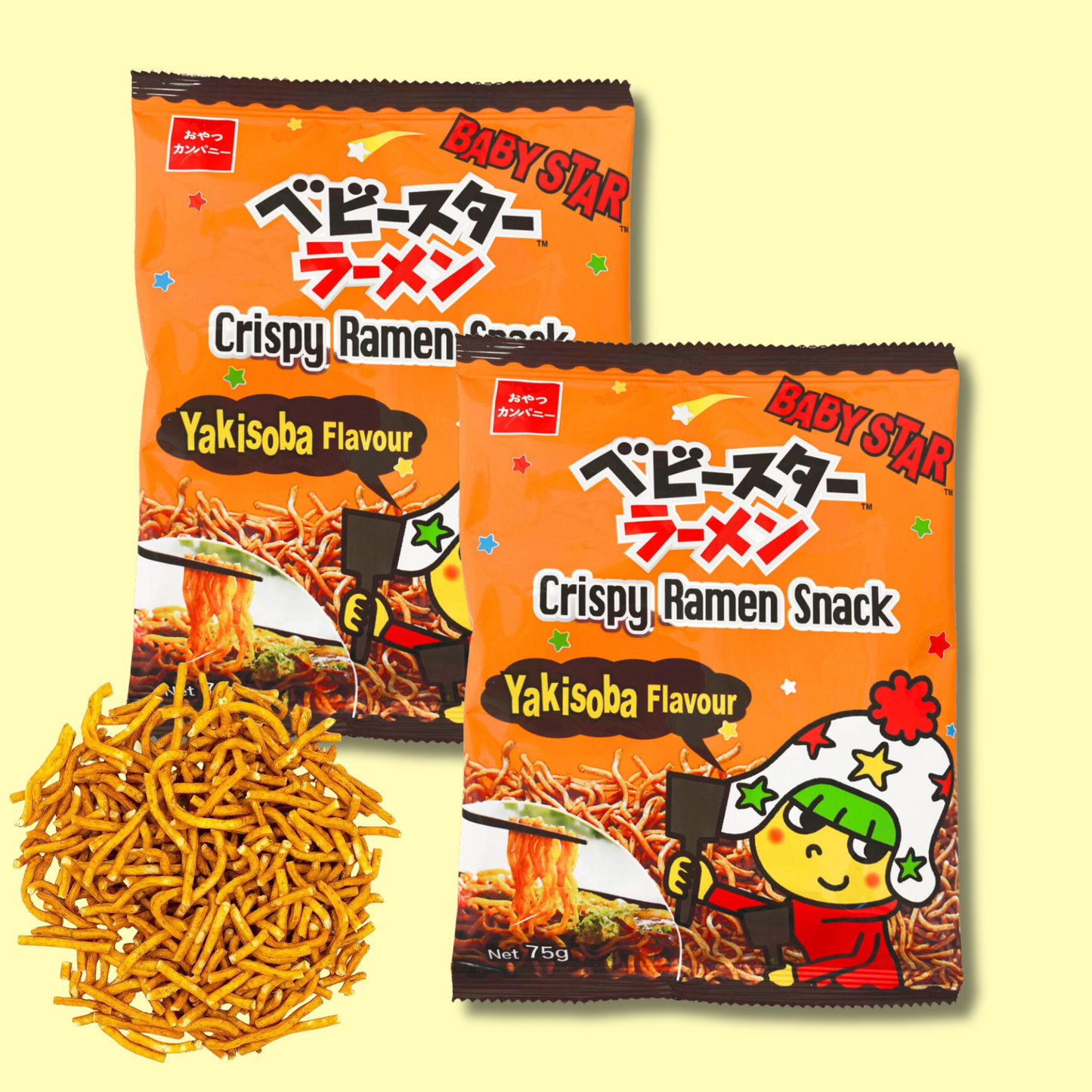 Baby Star Crispy Ramen Snack Yakisoba Flavour 75G (OYATSU COMPANY)