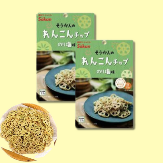 Lotus Root Chips Renkon Chips Nori Shio Seaweed Salt 18g (SOKAN)