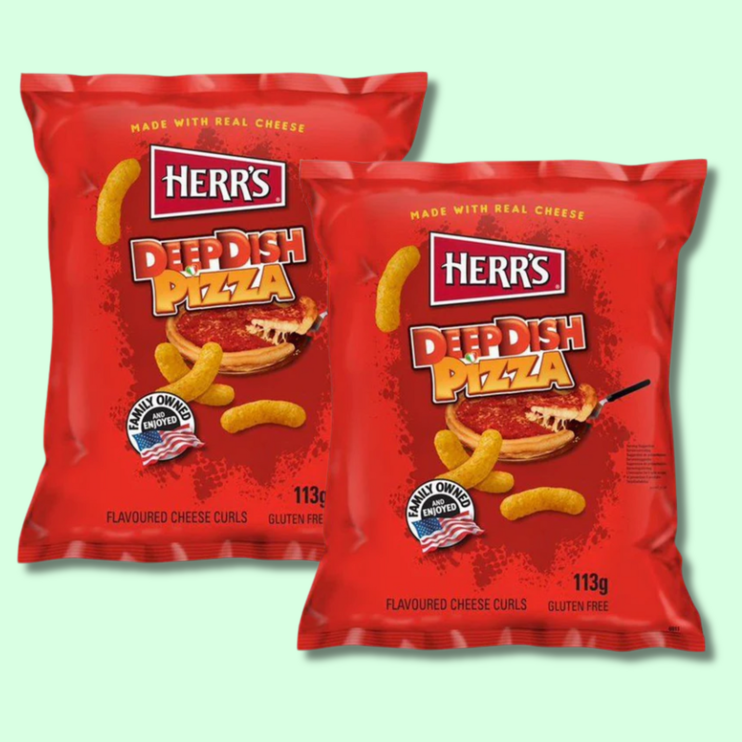 Deep Dish Pizza Cheese Curls 113g (Herr's)