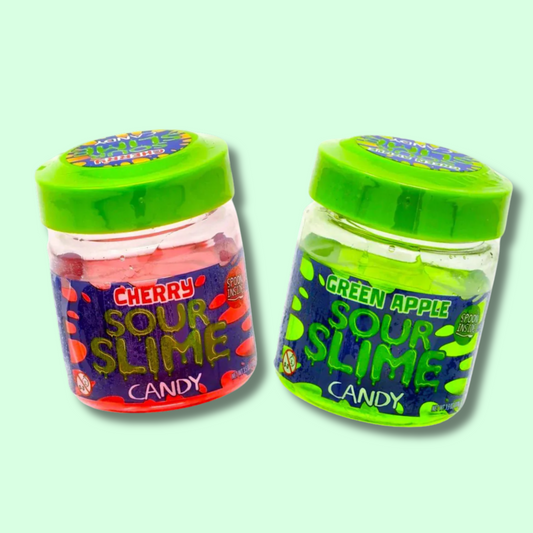 Sour Slime Candy Green Apple And Cherry 100g