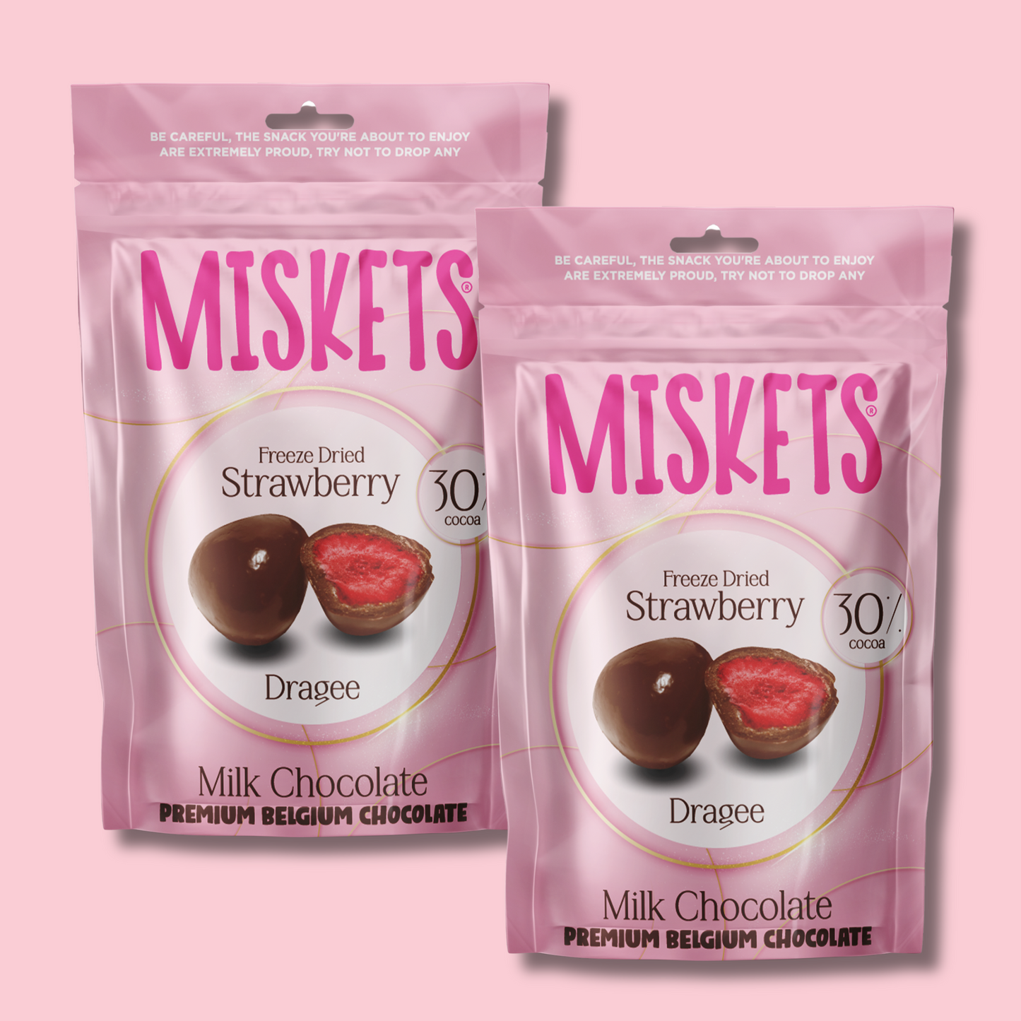 Freeze Dried Strawberry & Milk Chocolate 80g (Miskets)