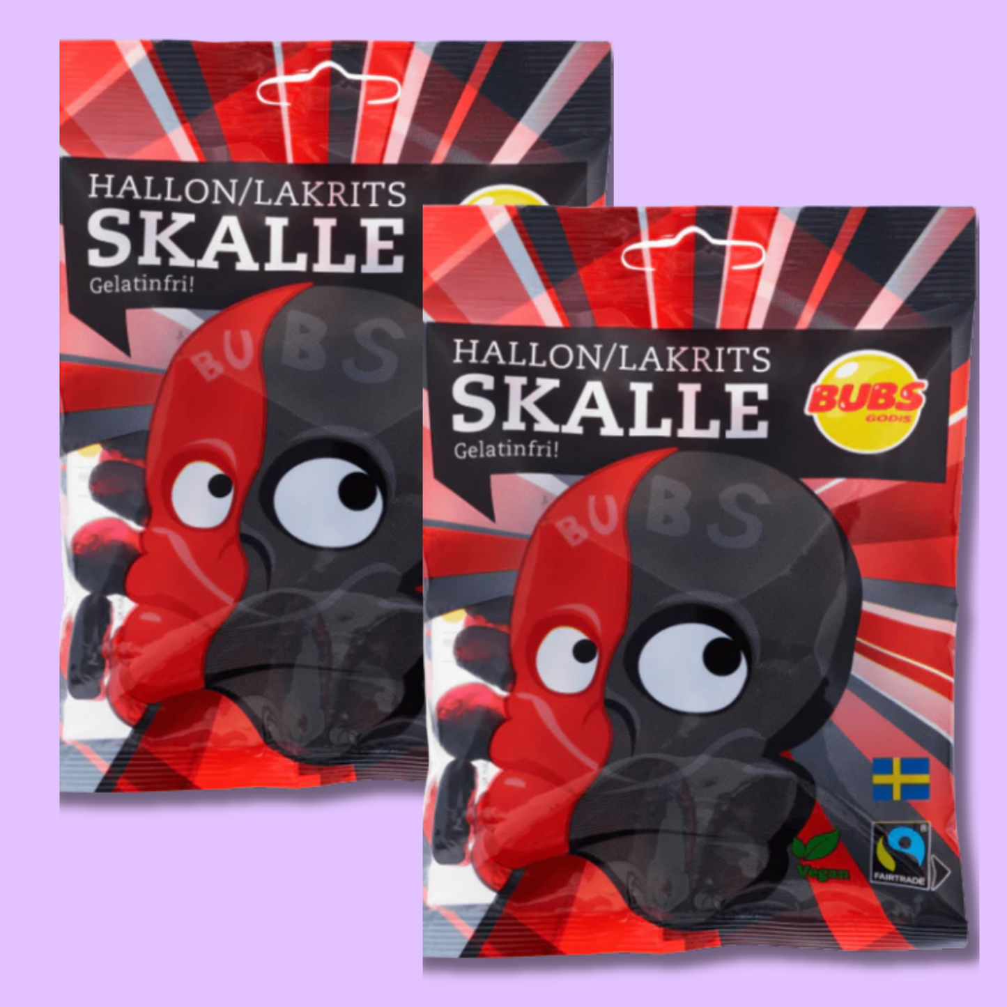 Hallon Lakrits Skalle 90g (BUBS)