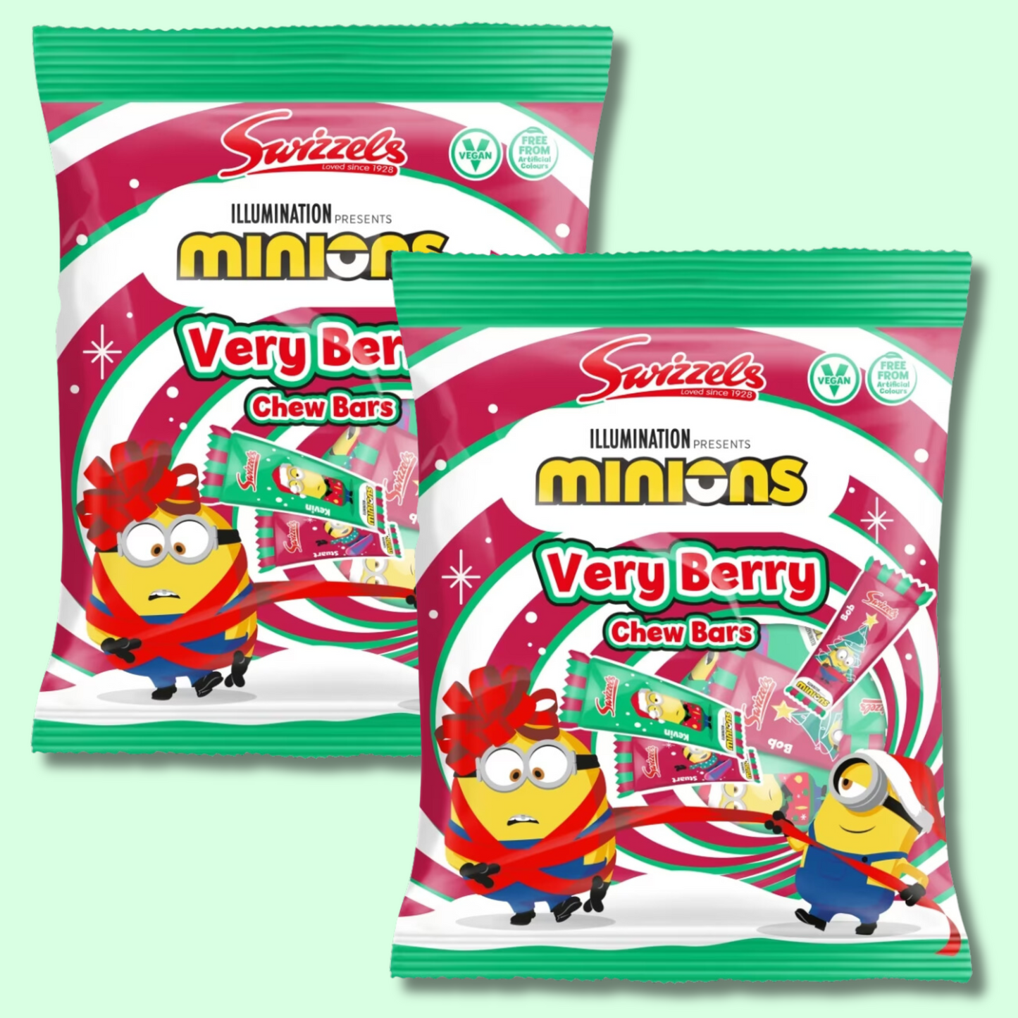 Minions Very Berry Chew Bars Bag 140g (SWIZZELS) VEGAN