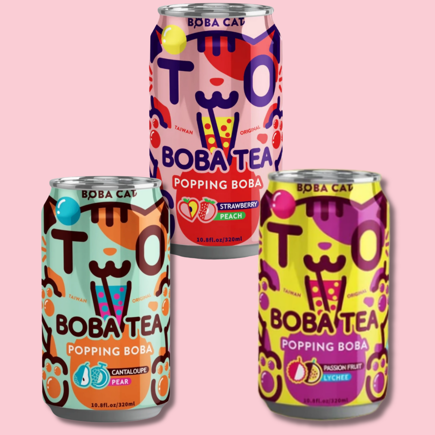 Kawaii Popping Boba Tea 320ml (BOBA CAT)