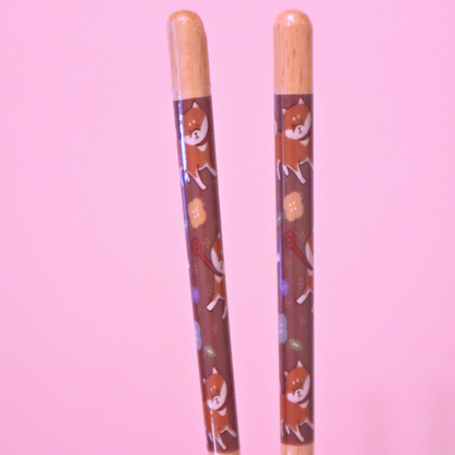 Japansk Wakasa Lacquered Chopsticks Dishwashable Shiba-Inu 21cm (Daiso)