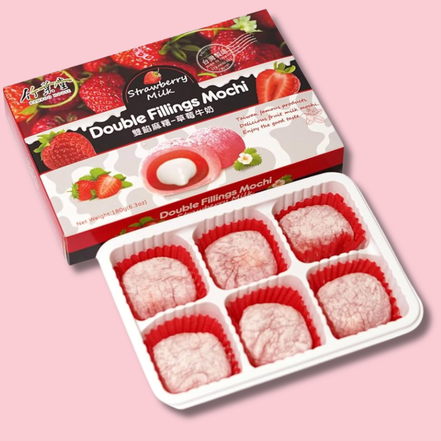 Double Filling Mochi Strawberry 180g (BAMBOO HOUSE)