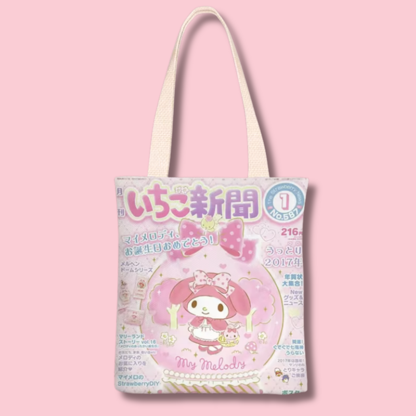 Sanrio Canvas Bag My Melody Ichigo Shimbun