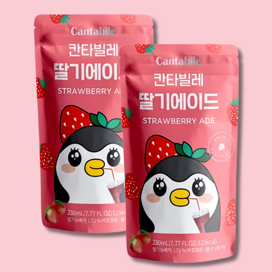 Viral!!! Korean Pouch Drink Strawberry Ade 230ml (CANTABILE) HALAL