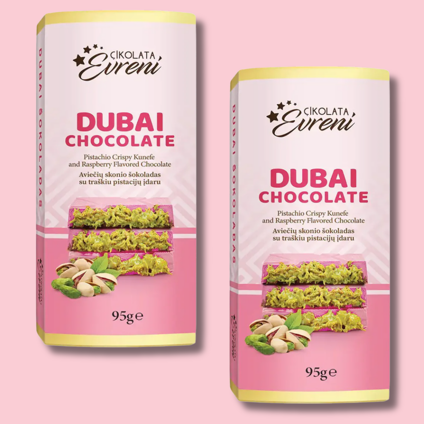 Dubai Chocolate Pistachio Crispy Raspberry 95g (EURENI)