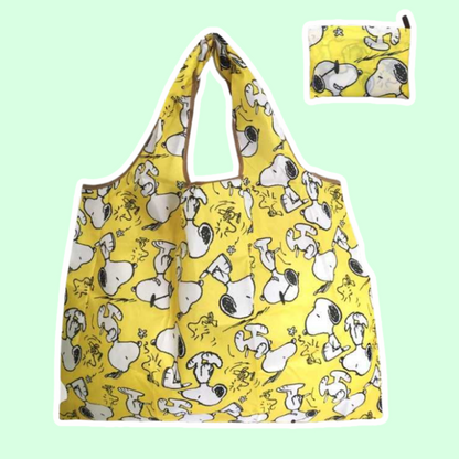 Foldbart Handlenett Snoopy Gul