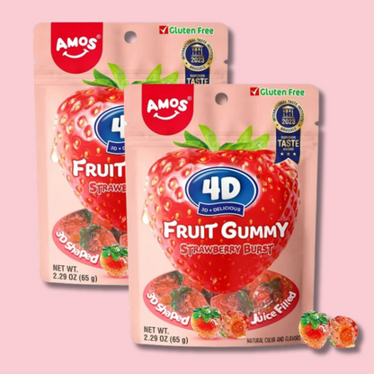 4D Fruit Gummy Strawberry Burst 170g (AMOS)