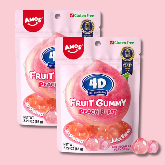 4D Fruit Gummy Peach Burst 170g (AMOS)