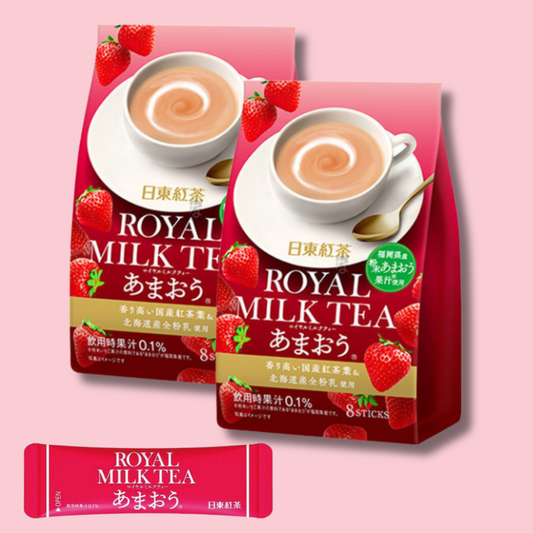 Royal Milk Tea Strawberry Instant Sticks Powder 8stk 112g (Nittoh)