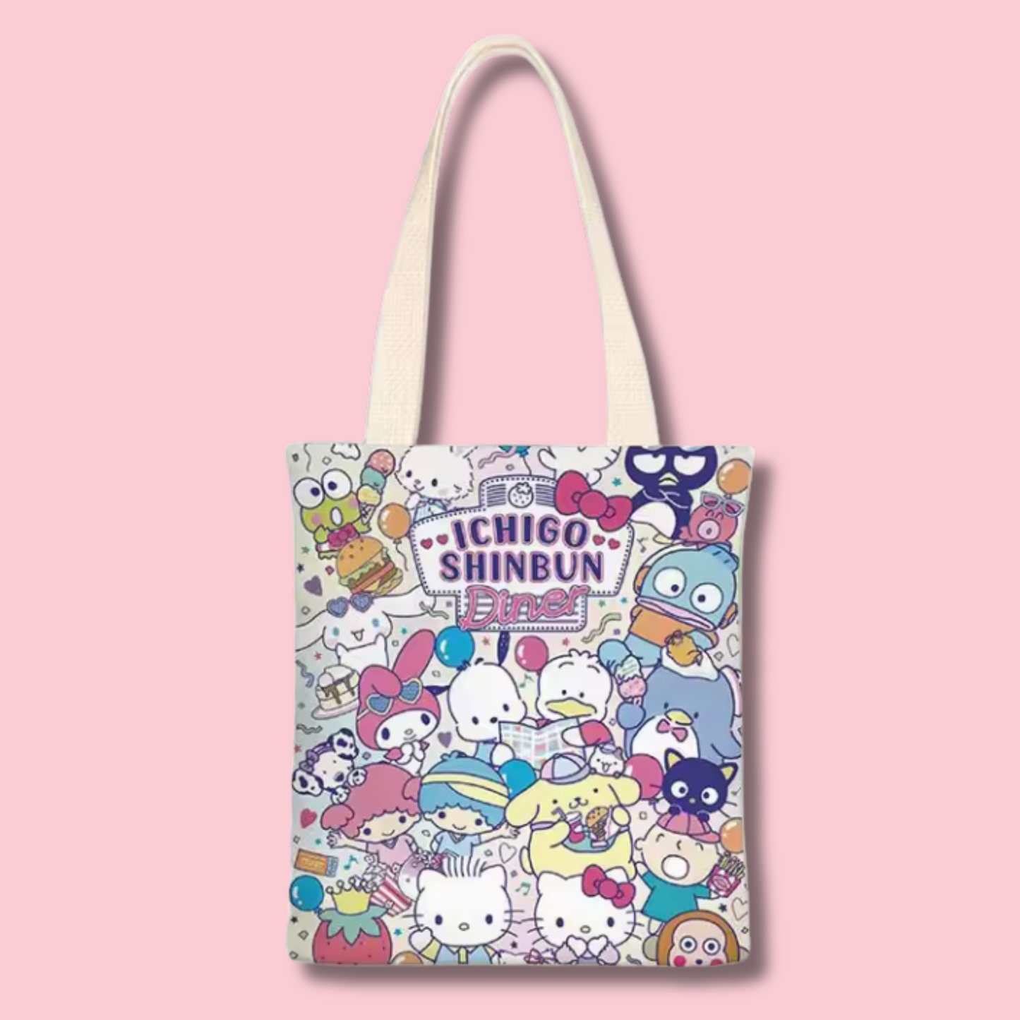Sanrio Canvas Bag Sanrio Ichigo Shinbun Dine