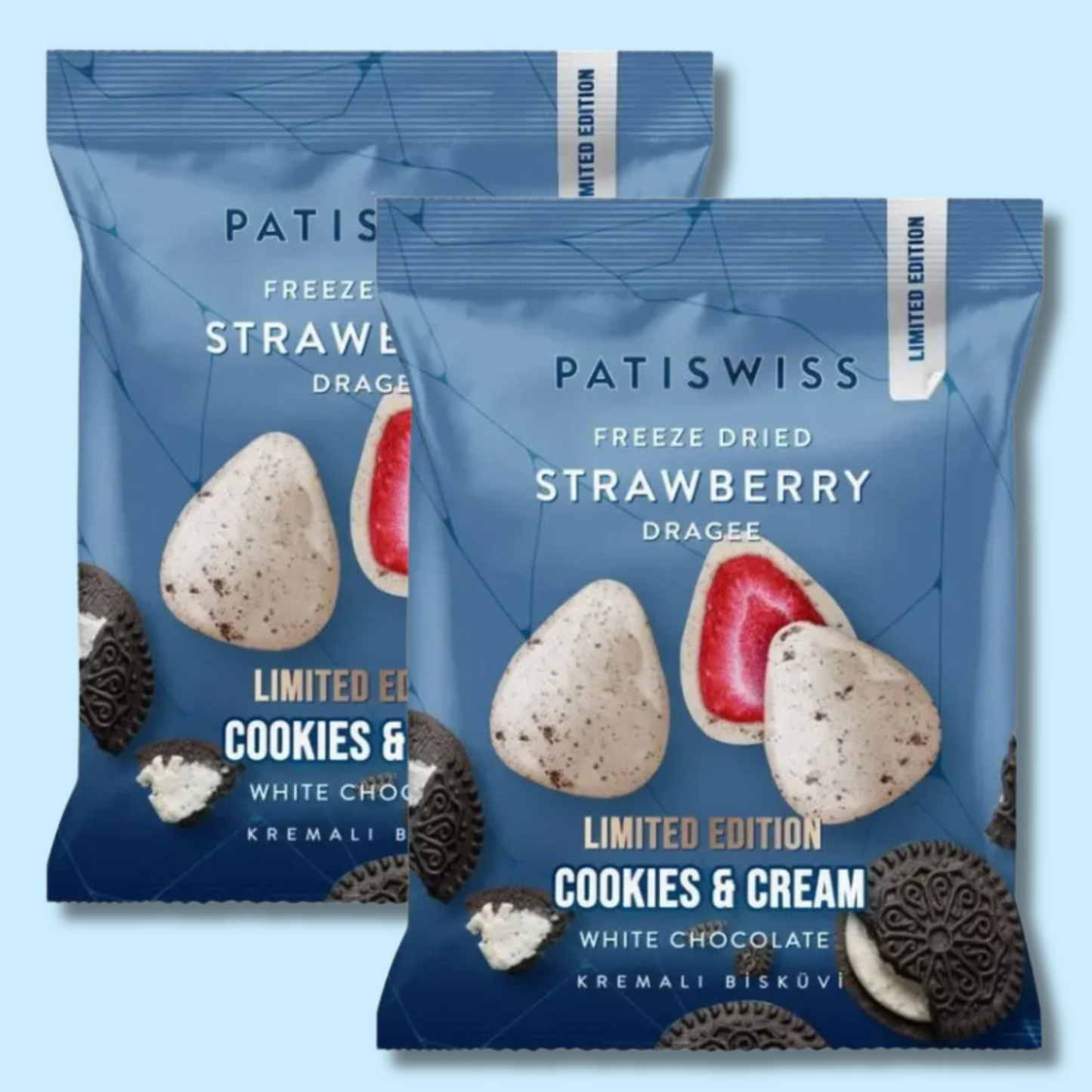 LIMITED!!! Freeze Dried Strawberry & Cookies & Cream White Chocolate 50g (PATISWISS)