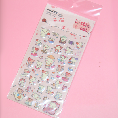 Sticker Sheet Funny Sticker World Little Cat