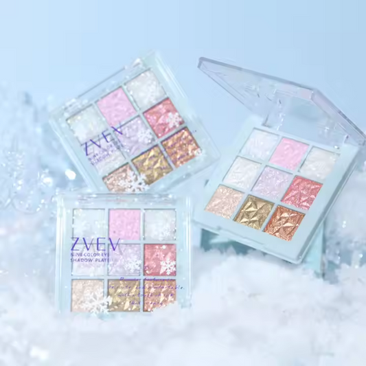 9Color Glitter Snowflake Eyeshadow Palette 43g