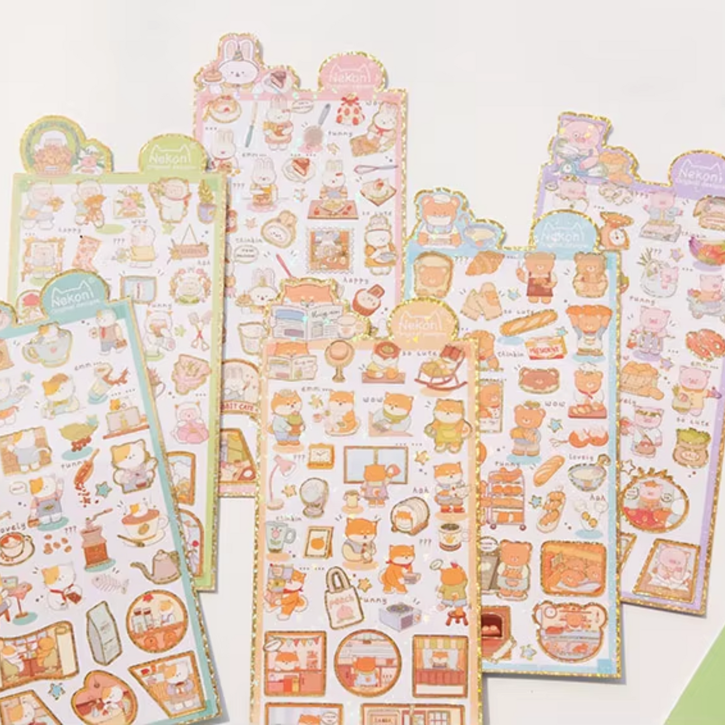 Sticker Sheet Stickers Glitter Animals (NEKONI)