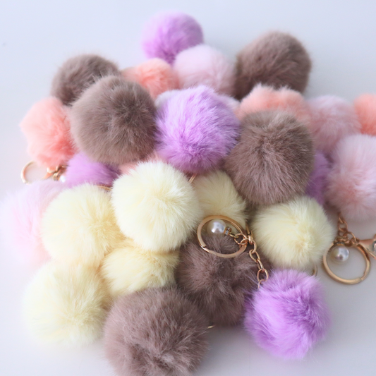 Plush Keychain Pom Pom Pearl