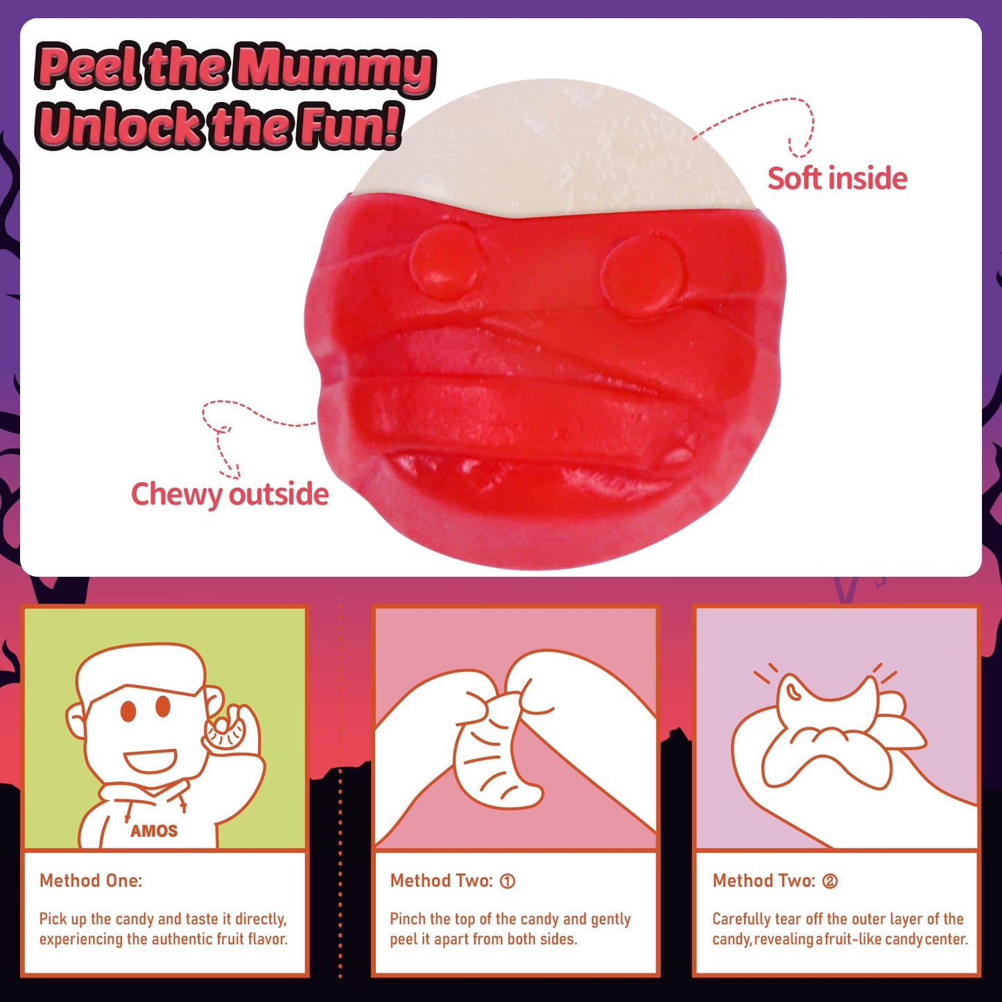 Halloween Peelerz Gummy Mummies 65g (AMOS)