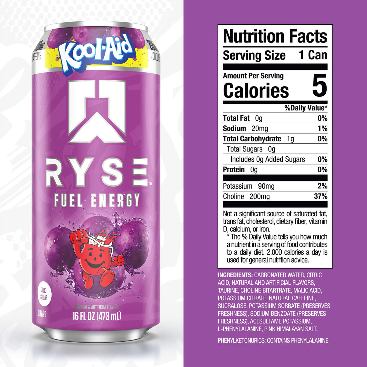 Ryse Fuel Energy Drink Kool Aid Grape 473ml