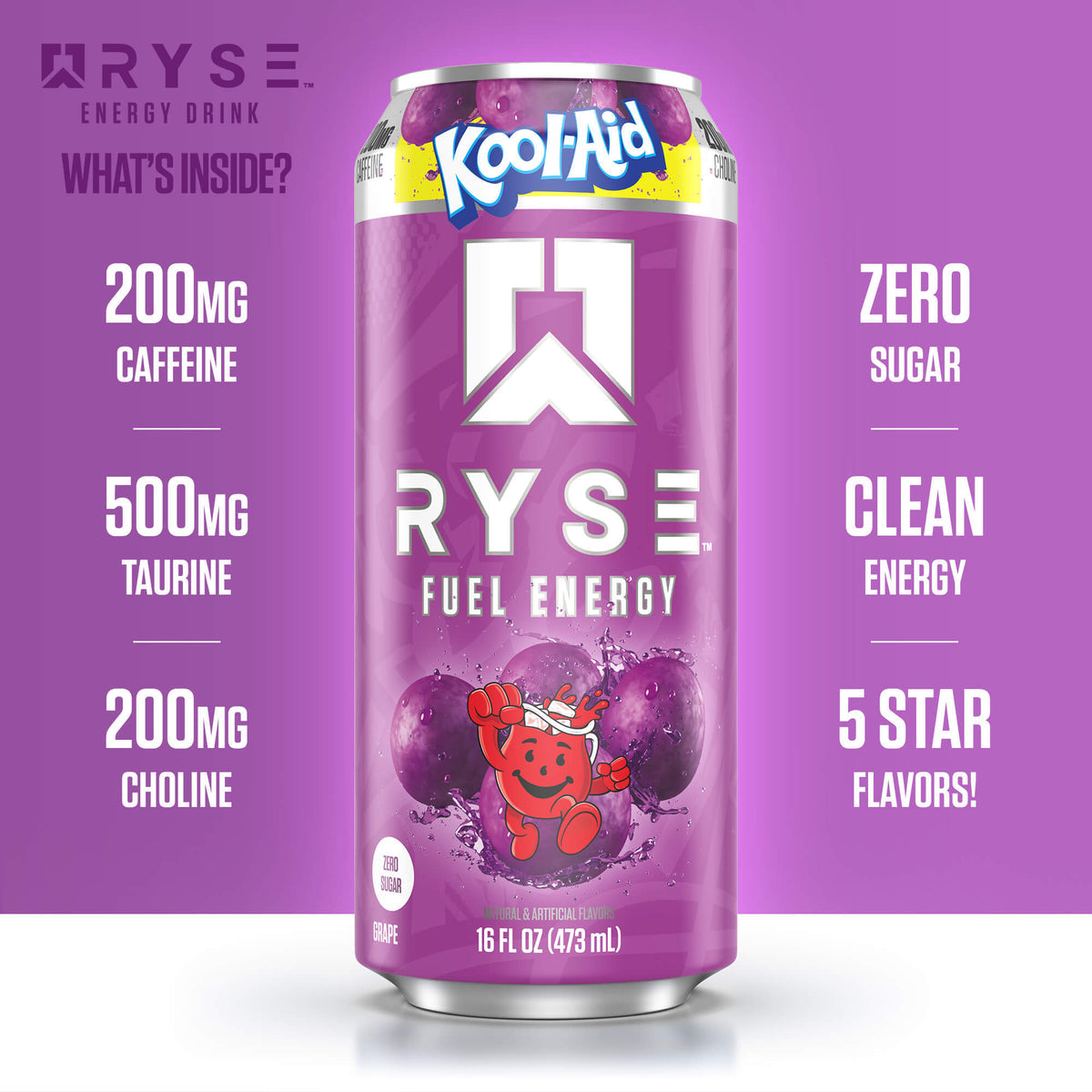 Ryse Fuel Energy Drink Kool Aid Grape 473ml